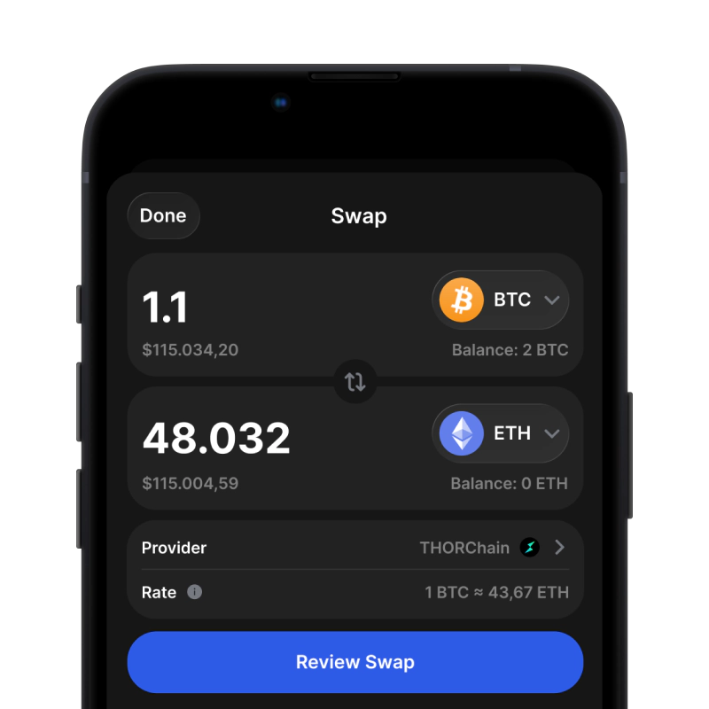 Veron Wallet swap crypto
